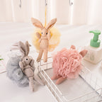 CouldNook Rabbit Bath Pouf - Plush Character and Mesh Body