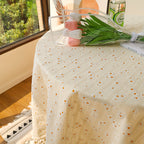 CouldNook Tassel Tablecloth - Floral Prints and Subtle Striped Pattern Options