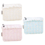 CouldNook Daisy Cosmetic Pouch - Tiny Flowers And Pleated Ruffle Trim