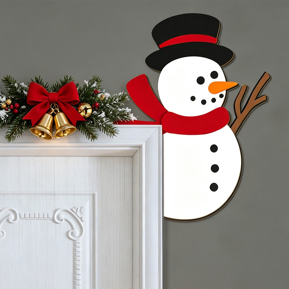 CouldNook Christmas Door Frame Decoration - Corner Shape And Character Print
