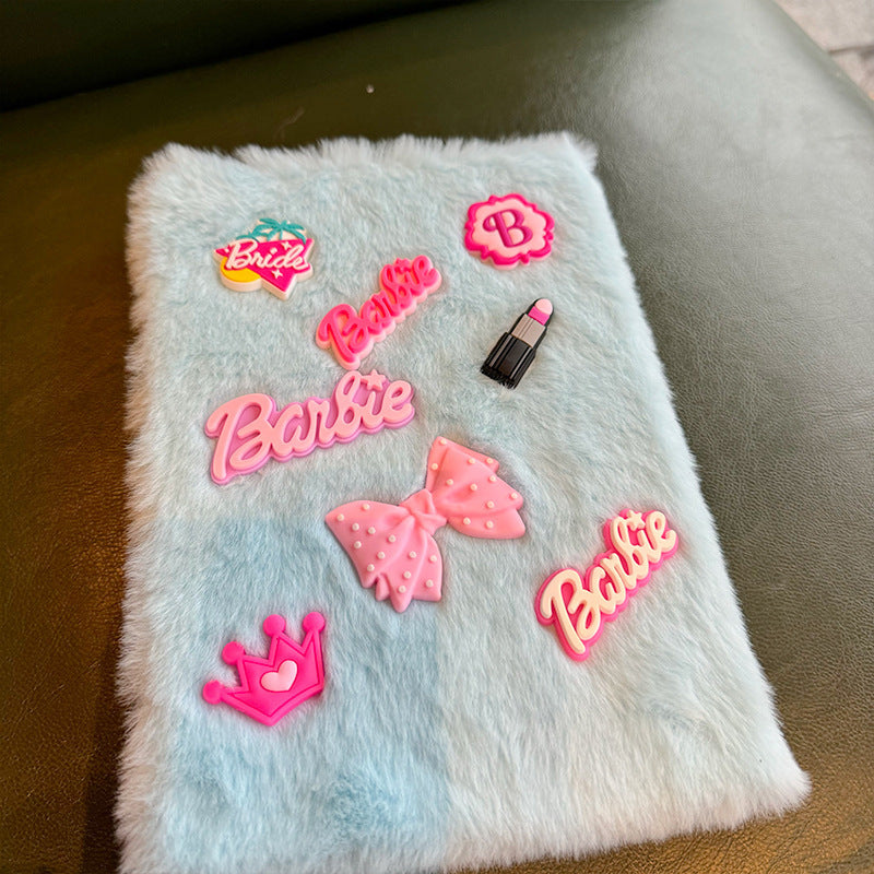 CouldNook Plush Patch Notebook - Colorful Icons And Fuzzy Cover Texture
