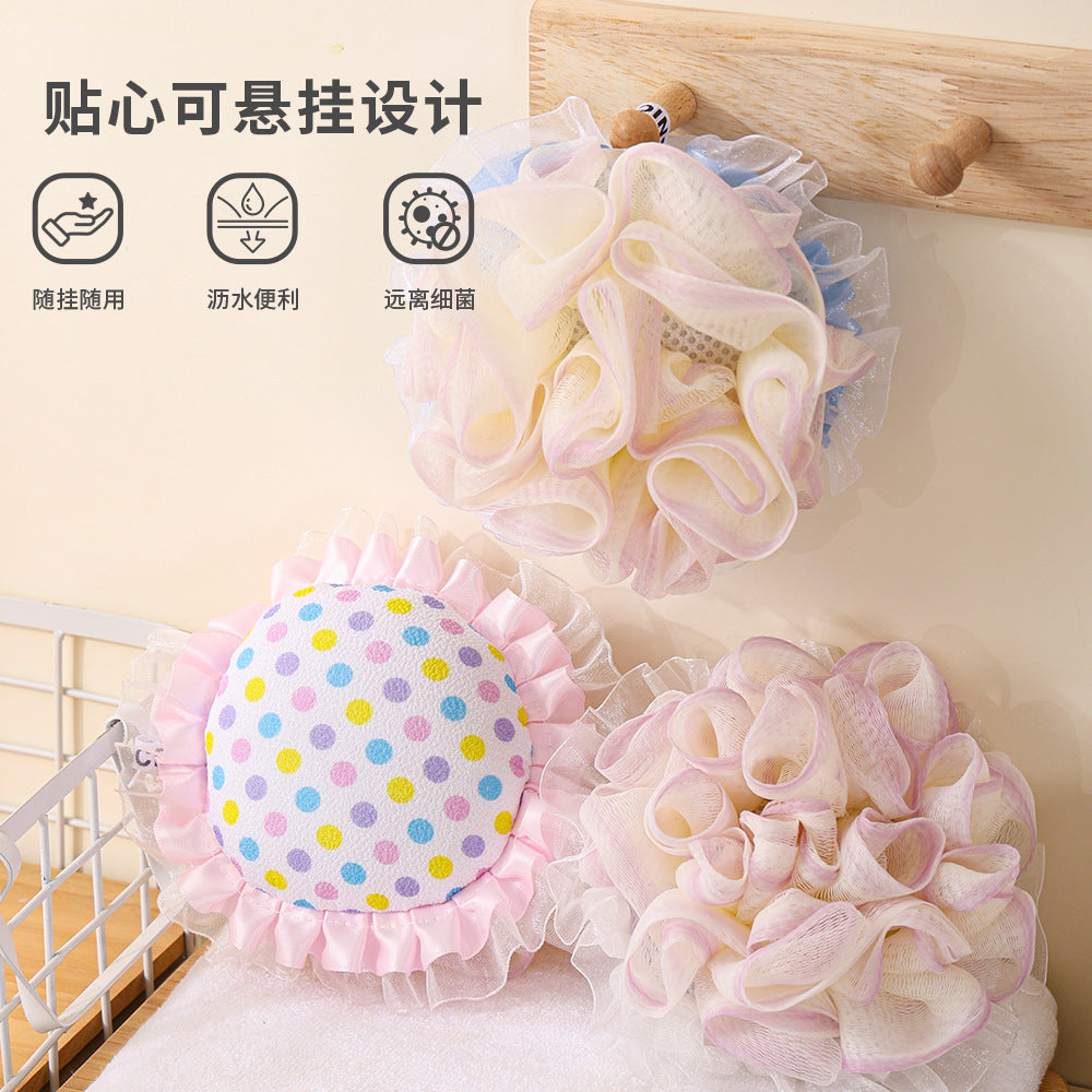 CouldNook Sunflower Bath Pouf - Dotted Center and Pleated Petal Edge