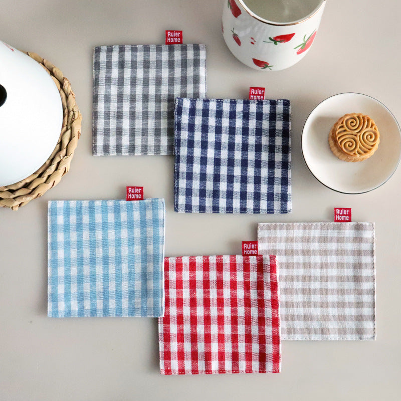 CouldNook Gingham Coaster - Classic Plaid Drink Mat