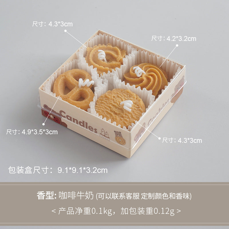 CouldNook Cookie Candle Set - Four Biscuit Shapes and Coffee Fragrance