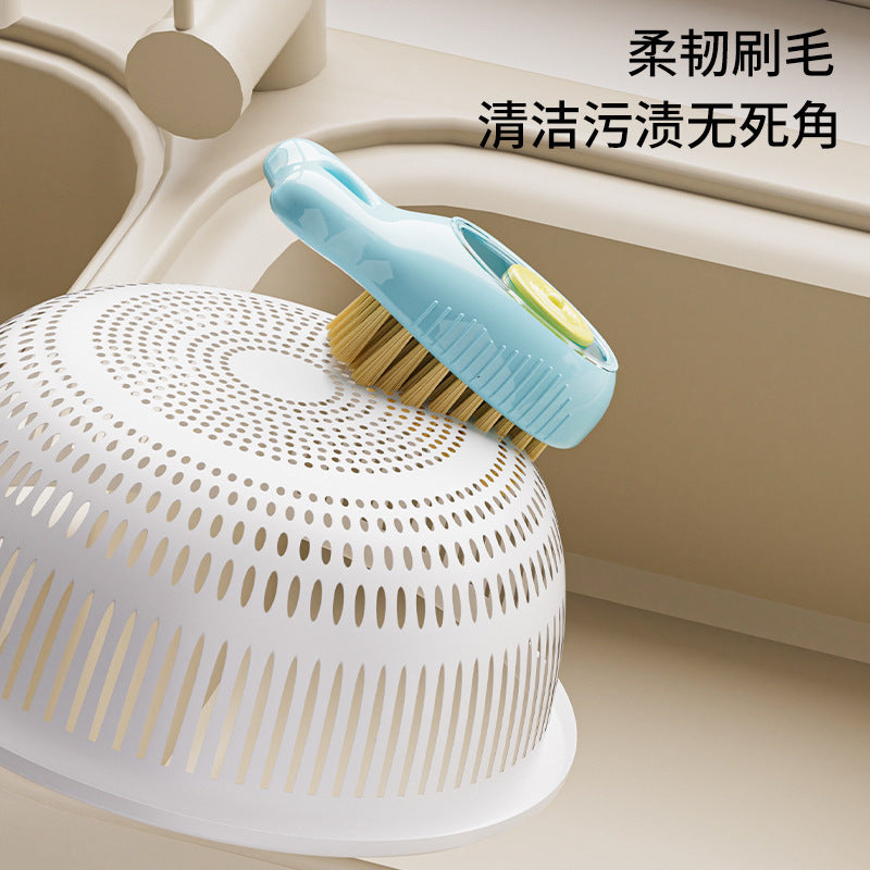 CouldNook Fish Kitchen Cleaning Brush - Press Button And Liquid Reservoir