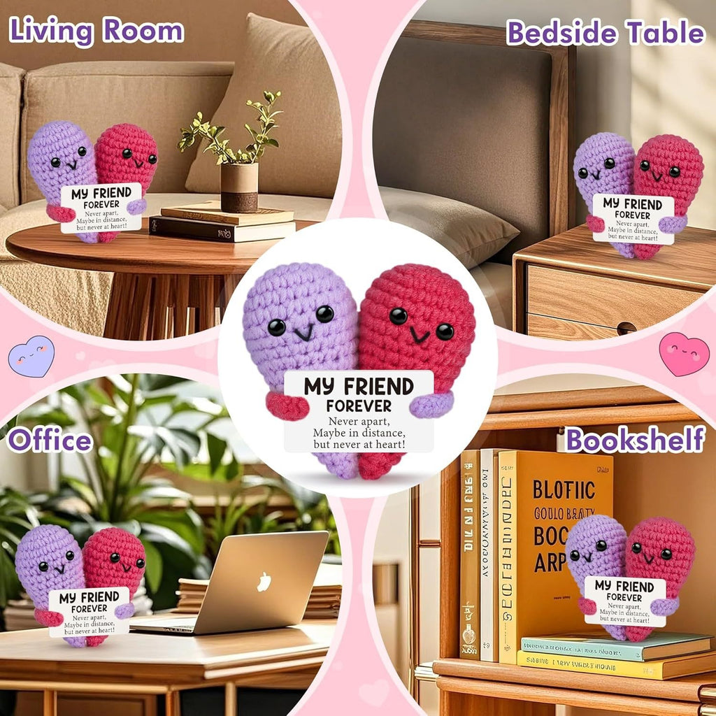 CouldNook Crocheted Character Doll - Textured Shapes And Little Message Cards