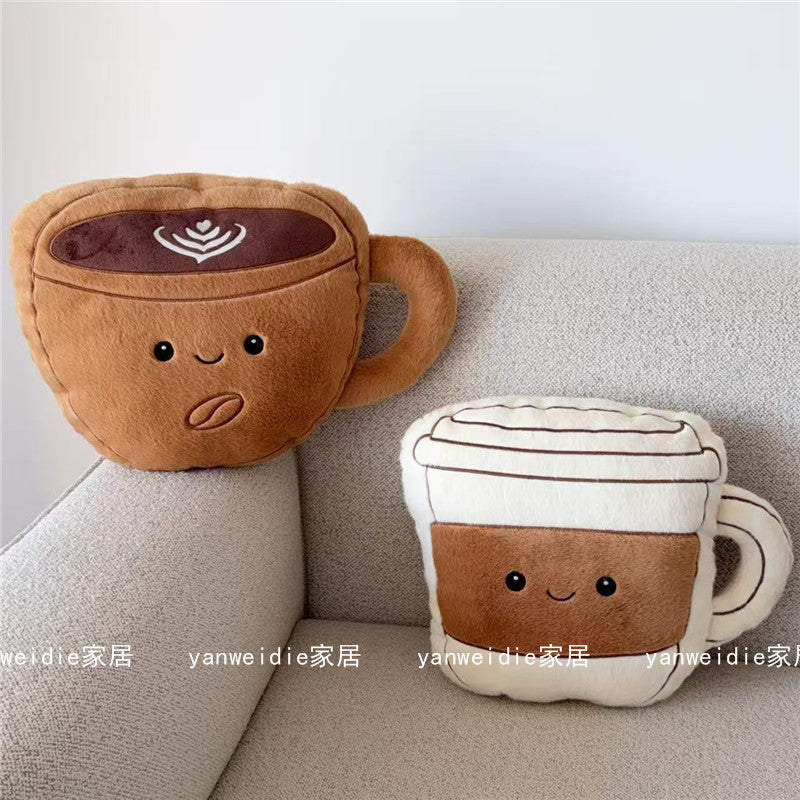 CouldNook Coffee Plush Cushion - Smiling Bean And Cup Shape Choices