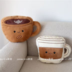 CouldNook Coffee Plush Cushion - Smiling Bean And Cup Shape Choices