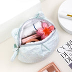 CouldNook Floral Cosmetic Pouch - Textured Blossoms And Cat Ear Details