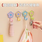CouldNook Flower Adhesive Hook Set - Curved Hooks And Contrasting Petals