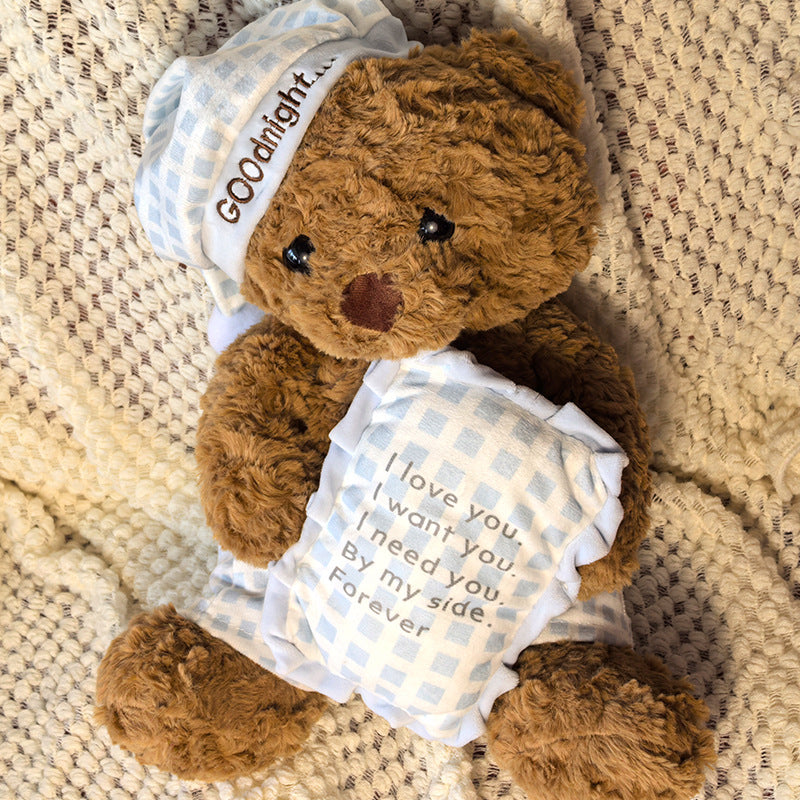 CouldNook Pajama Teddy Bear Pillow - Nightcap and Cushion