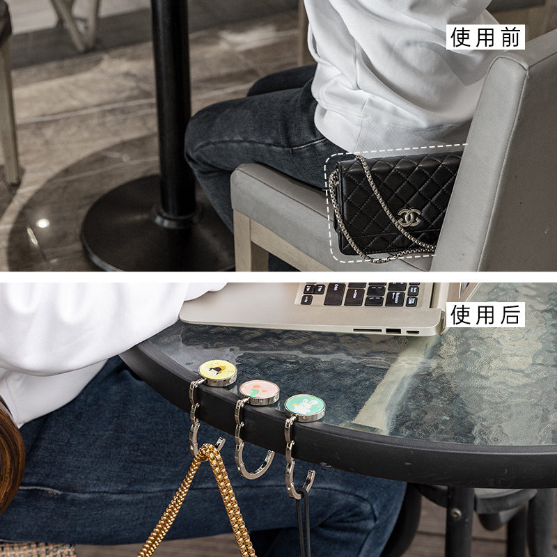 CouldNook Decorative Tabletop Bag Hook - Round Top and Curved Arm