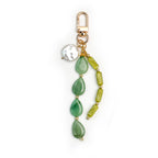 CouldNook Beaded Bag Charm - Geometric Resin Strands And Gold Tone Clip