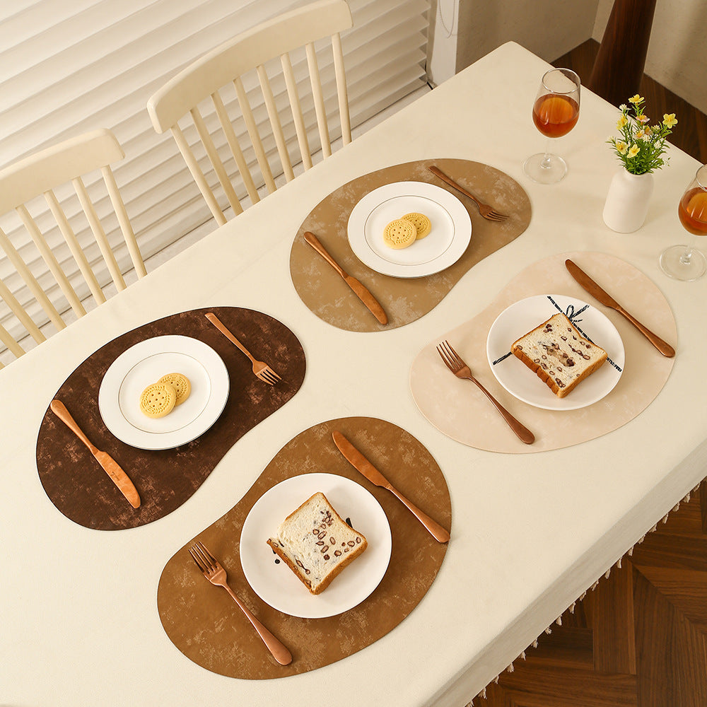CouldNook Curved Placemat - Asymmetric Outline And Mottled Surface Finish