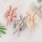 CouldNook Rabbit Bath Pouf - Plush Character and Mesh Body