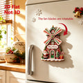 CouldNook Windmill House Magnet - Christmas Print And Rotating Blade Detail