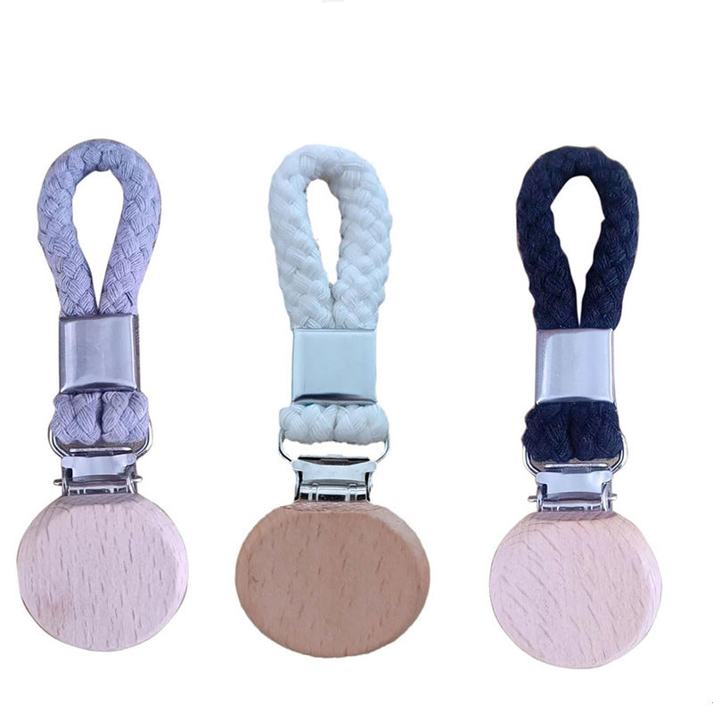 CouldNook Towel Clip - Braided Hanging Loop And Round Wood Detail