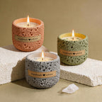 CouldNook Round Stone Look Candle - Gentle Display Piece