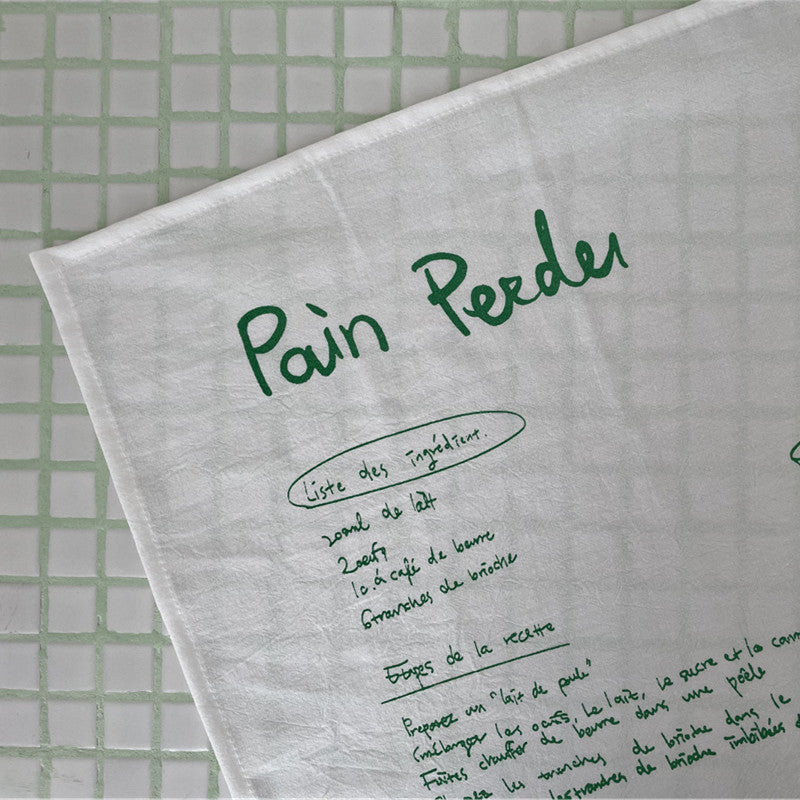 CouldNook Recipe Print Table Cloth - Handwritten Lettering And Kitchen Sketches