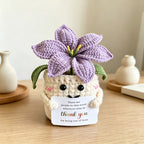 CouldNook Crocheted Lily Pot Ornament - Smiling Face And Thank-You Detail