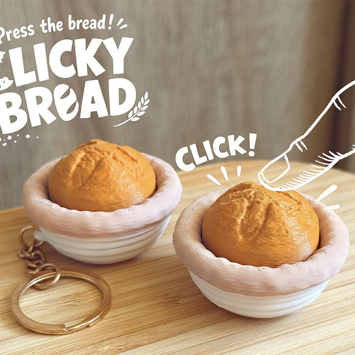 CouldNook Bakery Clicker Keychain - Bread Shapes And Pressable Tops