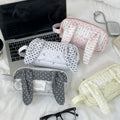 CouldNook Rabbit Ear Pencil Pouch - Patterned Panels And Gathered Trim