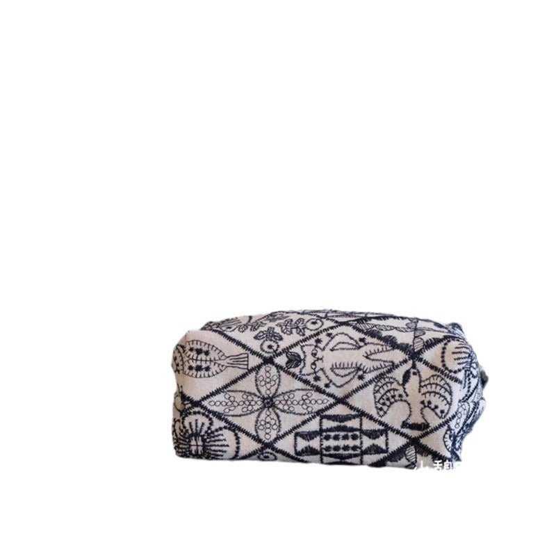 CouldNook Embroidered Tissue Box Cover - Patterned Panels And Zip Access