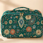 CouldNook Floral Storage Bag - Paisley Print And Twin Zipper Pulls