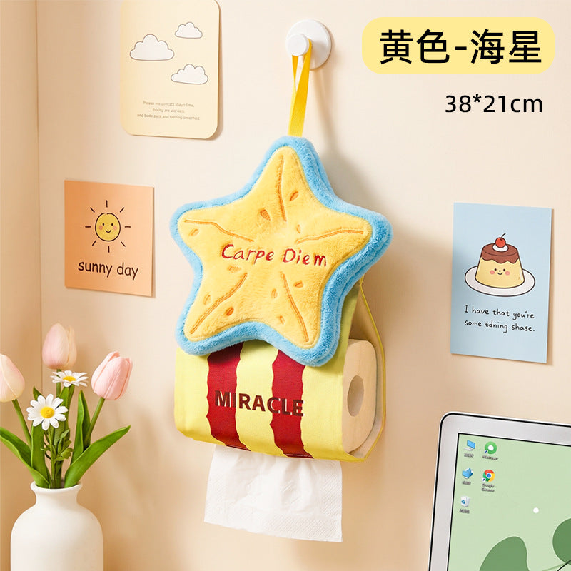 CouldNook Sea Creature Hanging Tissue Holder - Plush Topper and Striped Body