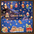 CouldNook Gingerbread Window Cling Set - Candy Motifs and Christmas Lettering