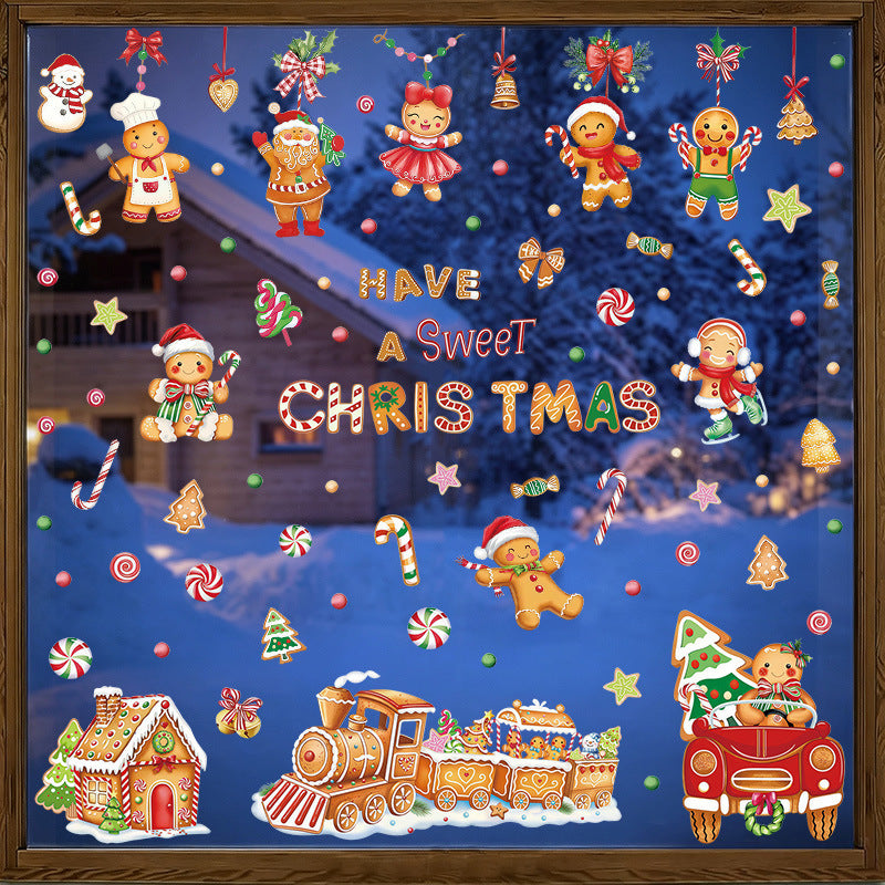 CouldNook Gingerbread Window Cling Set - Candy Motifs and Christmas Lettering