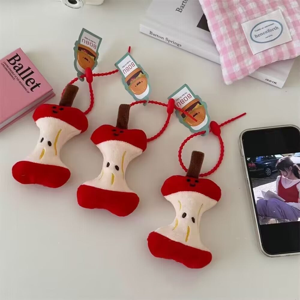 CouldNook Apple Core Plush Bag Charm - Fruit Accent