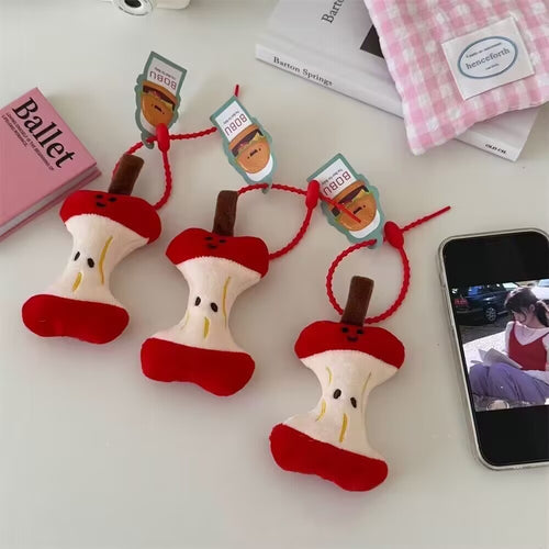 CouldNook Apple Core Plush Bag Charm - Fruit Accent