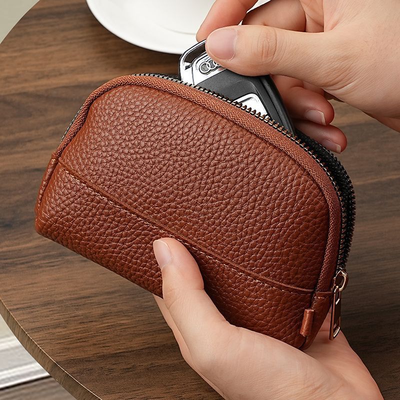 CouldNook Pebbled Coin Pouch - Curved Zipper And Front Seam