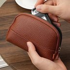 CouldNook Pebbled Coin Pouch - Curved Zipper And Front Seam