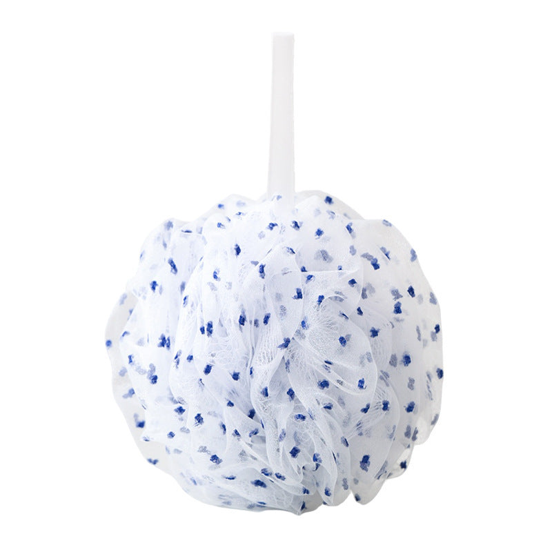 CouldNook Dotted Bath Pouf - Gathered Mesh And Small Scattered Motifs