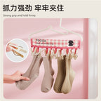 CouldNook Folding Clip Organizer - Checked Fabric And Hanging Clip Row