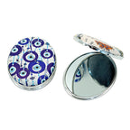 CouldNook Oval Folding Mirror - Patterned Surface And Double Mirror Interior