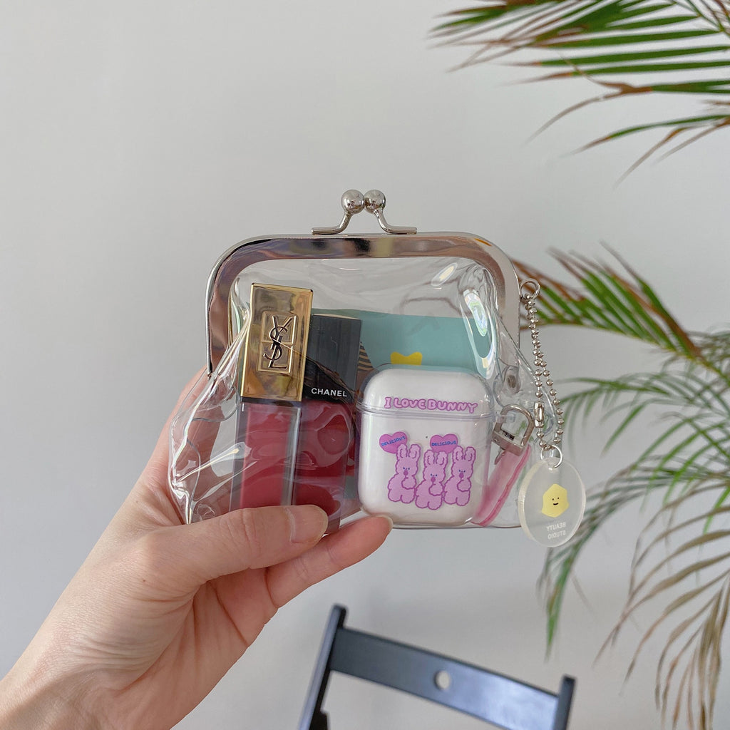 CouldNook Clear Kiss Lock Purse - Framed Opening And Side Charm