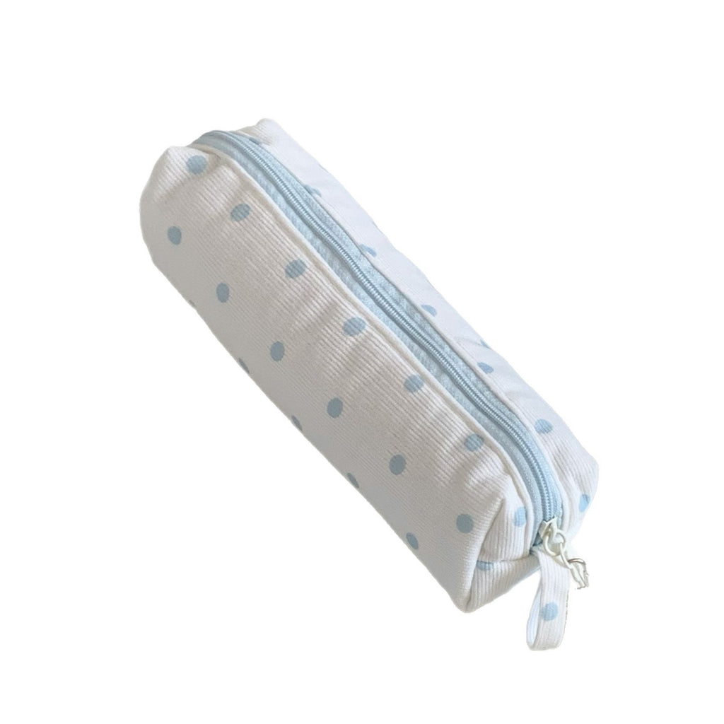 CouldNook Polka Dot Pencil Pouch - Long Zip Opening And Side Loop