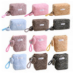 CouldNook Leopard Cosmetic Bag - Plush Spots And Matching Heart Charm