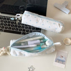 CouldNook Polka Dot Pencil Pouch - Long Zip Opening And Side Loop