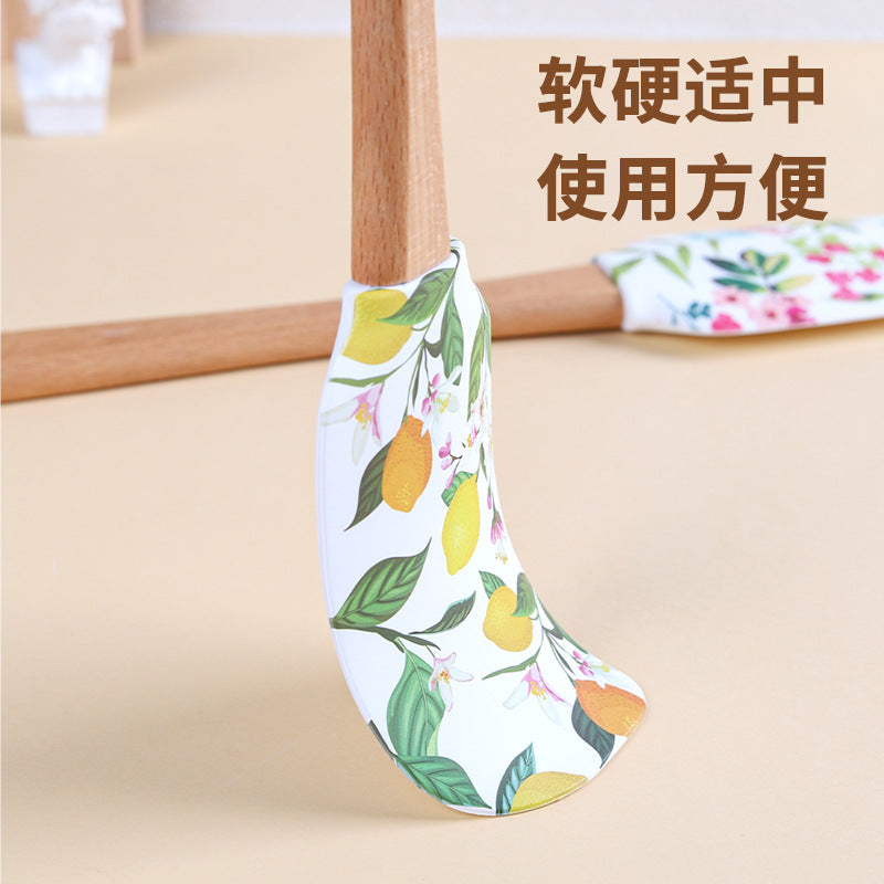 CouldNook Printed Spatula - Botanical Designs and Long Beech Handle
