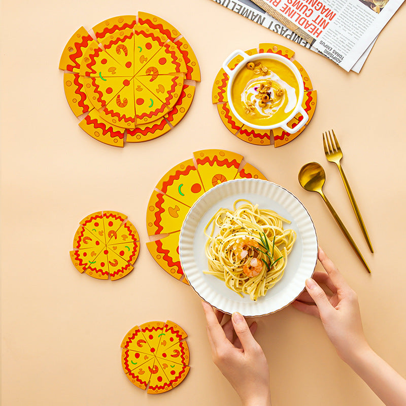 CouldNook Pizza Trivet - Colorful Toppings and Slice-Style Outline