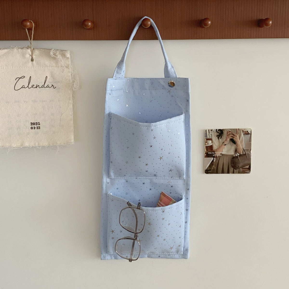CouldNook Star Hanging Organizer - Two Fabric Pockets And Top Strap