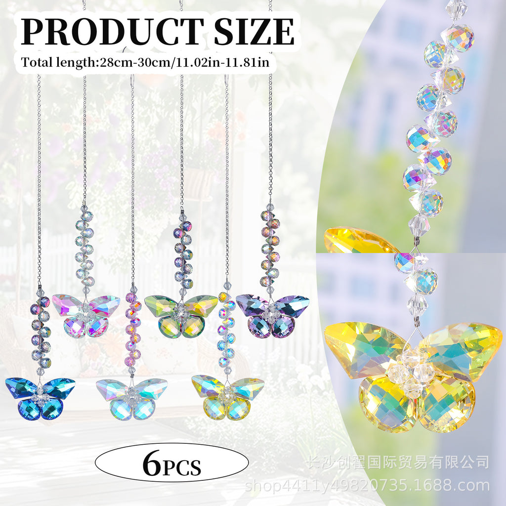 CouldNook Faceted Butterfly Suncatcher - Spiral Beads And Suspended Wings
