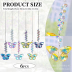 CouldNook Faceted Butterfly Suncatcher - Spiral Beads And Suspended Wings