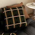CouldNook Geometric Cushion - Colorful Checks And Contrasting Stripe Patterns