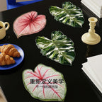 CouldNook Tropical Leaf Coaster - Shaped Edges And Colorful Vein Patterns