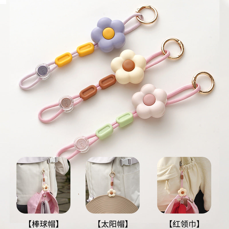 CouldNook Flower Hat Clip - Beaded Cord and Round Attachment Ring